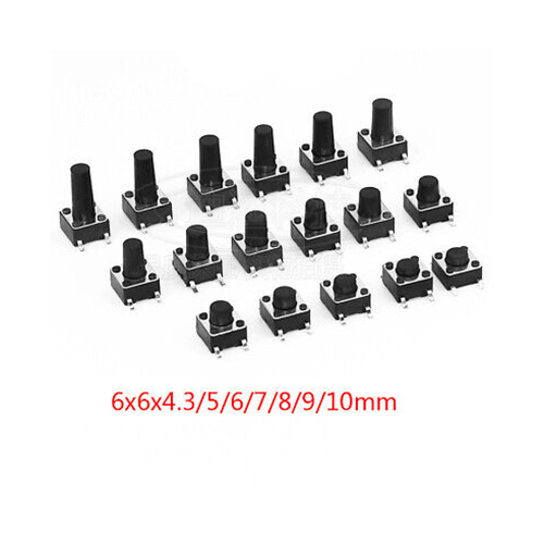 66 SMD Tact Switches - Black | Industrial Application, Durable Design, Reliable Performance