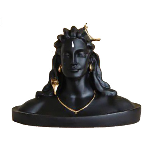 Mini Black Adiyogi Statue - Durable PVC Material Multiple Sizes Available | Indian Regional Style