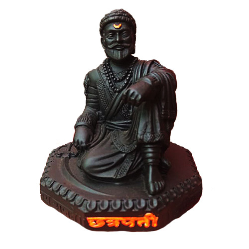 Decorative Chhatrapati Shivaji Maharaj Statue - Resin Material, Polished Finish | Modern Arts Style with Exquisite Detailing