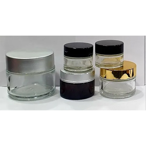 Cosmetics Glass Jar - Multicolor Glass Round Shape | Screw Cap Sealing Type for Versatile Packaging Solutions
