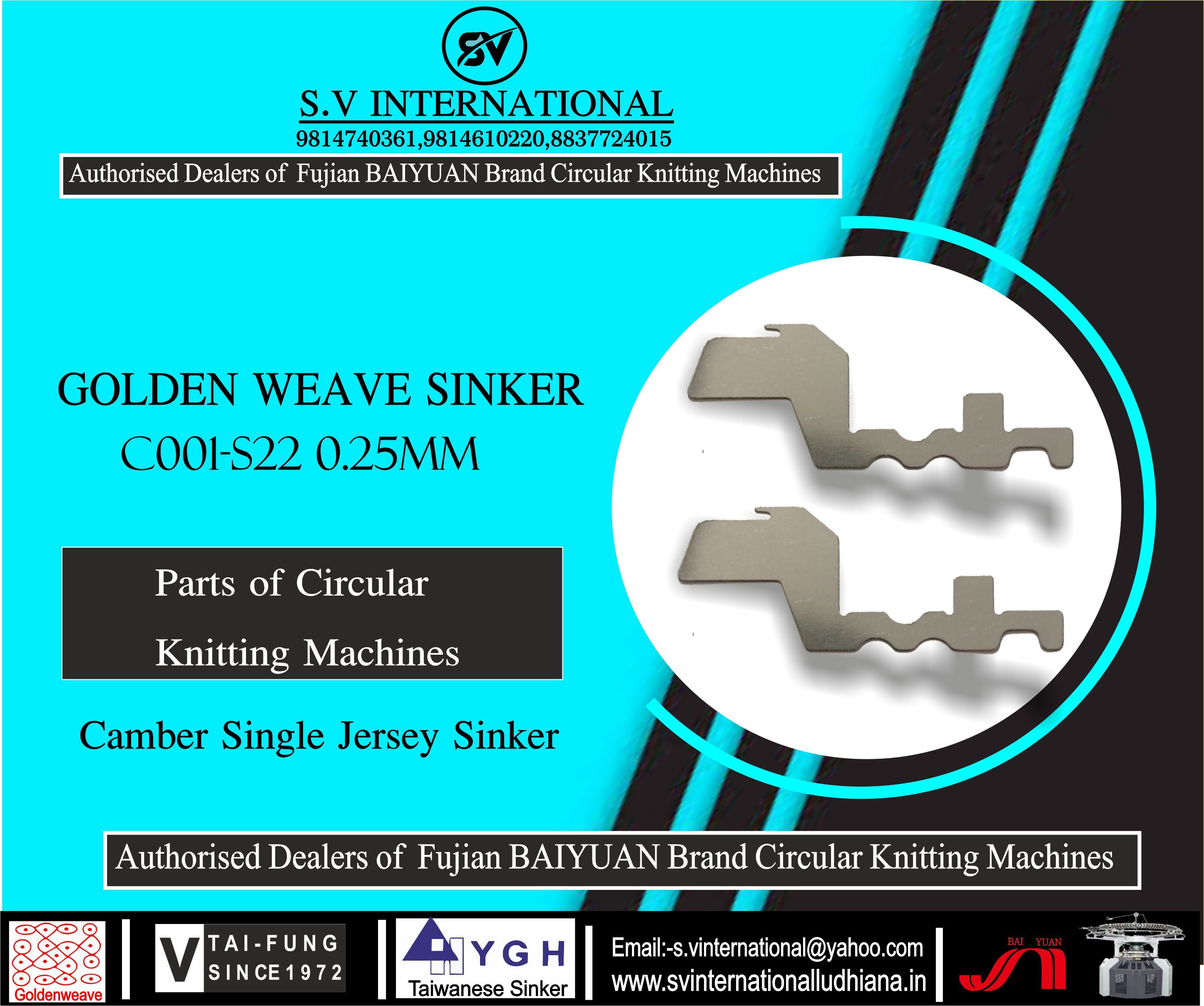 Sinker C001-S22 0.25MM GOLDEN Weave Brand