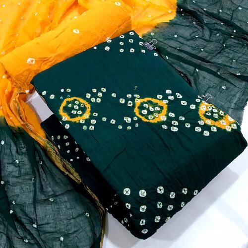 Meera Green Cotton Dress Material Recommended Season: All