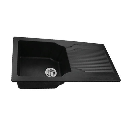 Black 36 Into 18 Inch Quartz Kitchen Sink Installation Type: Deck Mounted