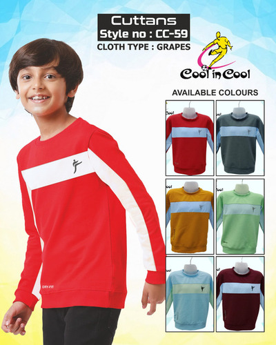 Boys Full Sleeve Cotton T-Shirt - 100% Cotton Long Sleeve Crew Neck Regular Fit | Solid Pattern O-Neck Style Comfortable for Kids