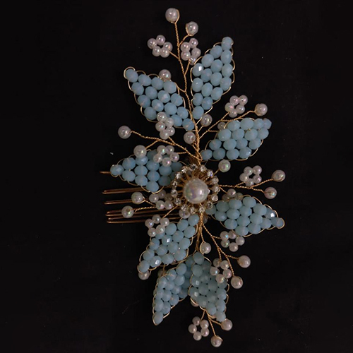 Crystal Bridal Comb Floral Hair Brooch