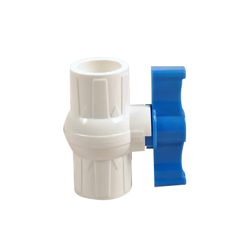 UPVC Ball Valve - CPVC Material, 6 Inch Size, White & Blue Color | Low Pressure Usage for Water Pipe Fitting