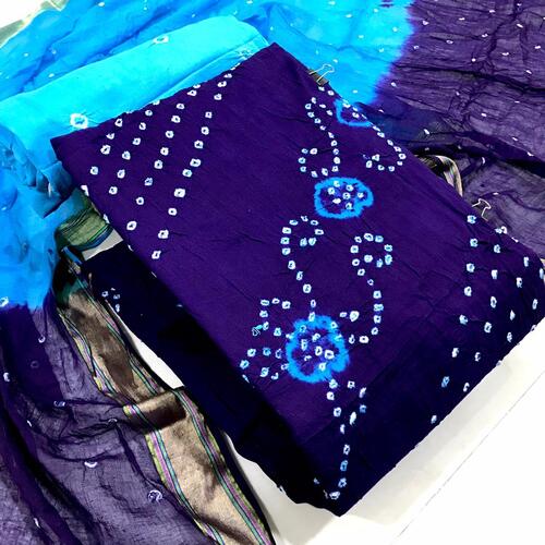 Meera Blue Cotton Dress Material