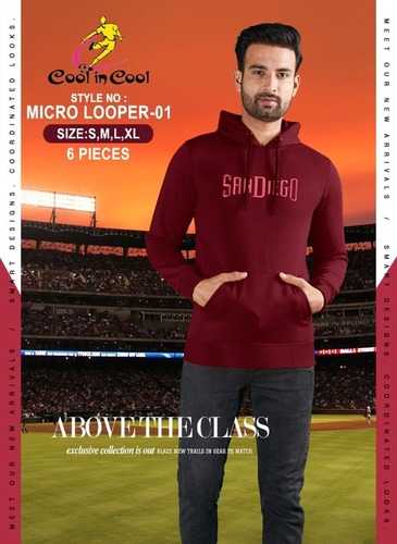 Men's Hooded Long Sleeve Top - 100% Combed Cotton Regular Fit | Soft Fabric for All Seasons Relaxed Modern Style