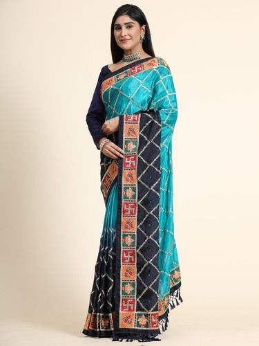 Kuhu Blue Soft Silk Saree