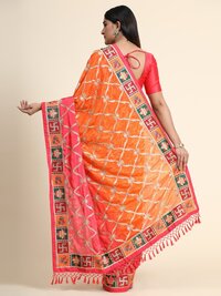 Kuhu Orange Soft Silk Saree