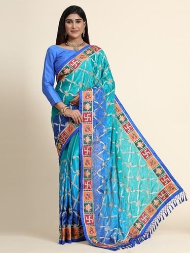 Kuhu Sky-Blue Soft Silk Saree