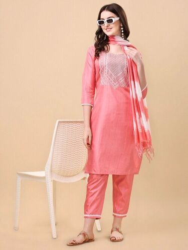 White Walker Pink South Silk Kurti