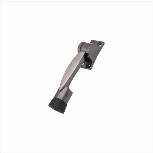 Zinc Door Stopper Black Silver 4.5 Inches DS 005