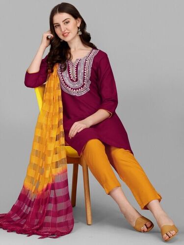 Eliza Purple1 Cotton Kurti