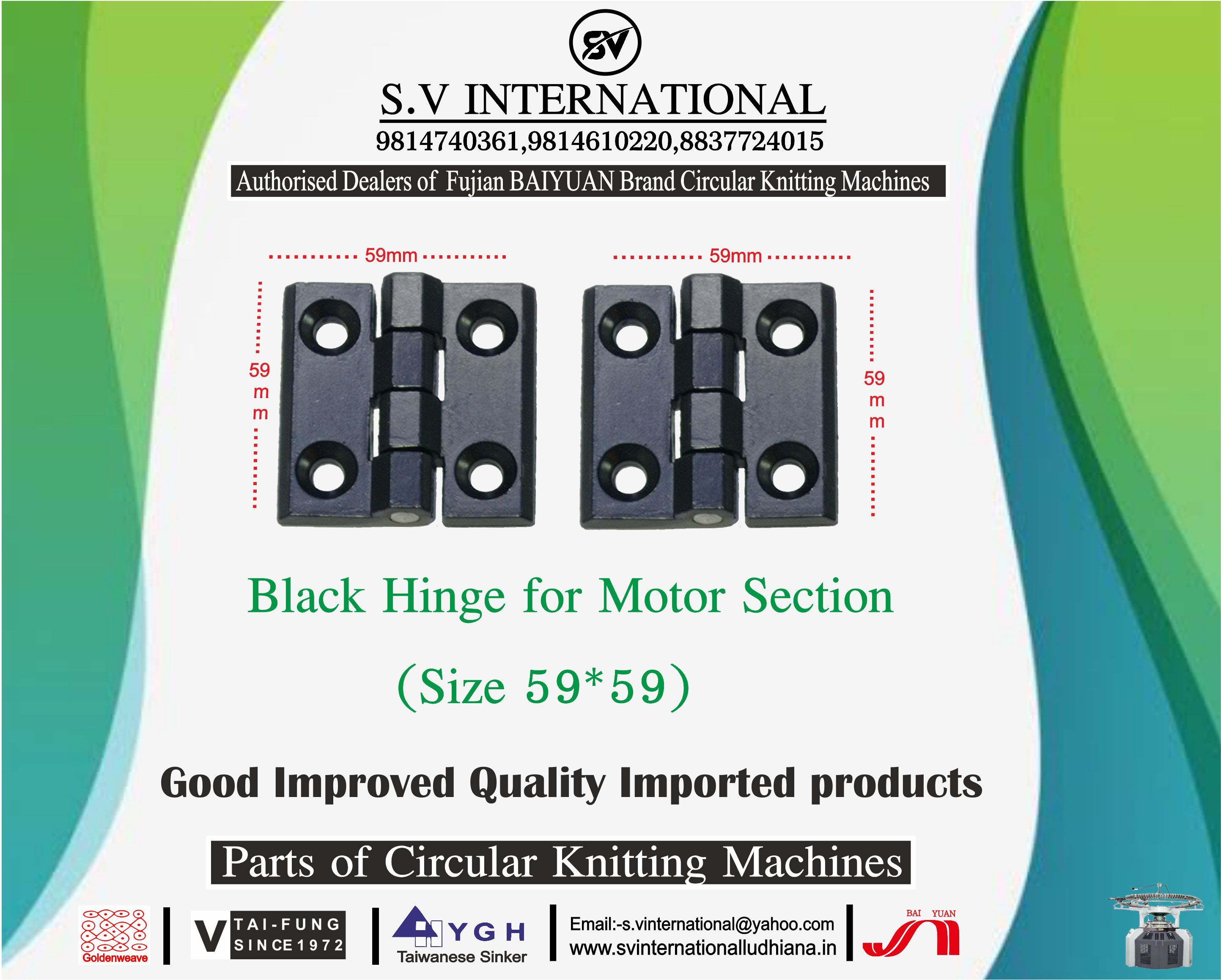 Black Hinge for Motor Section Size 59-59