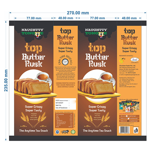 Butter Rusk Packaging Pouch