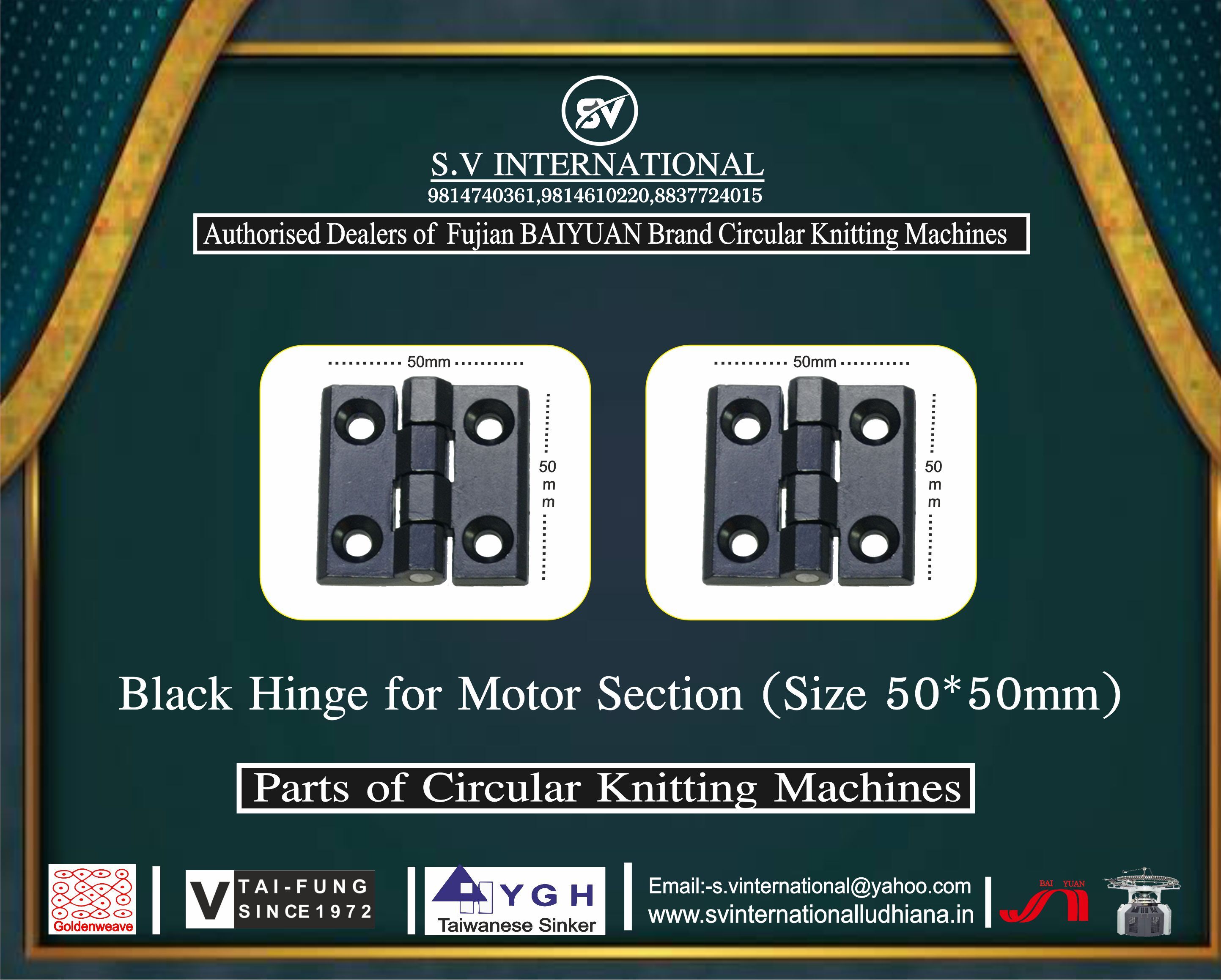 Black Hinge For Motor Section (Size 50-50 MM)
