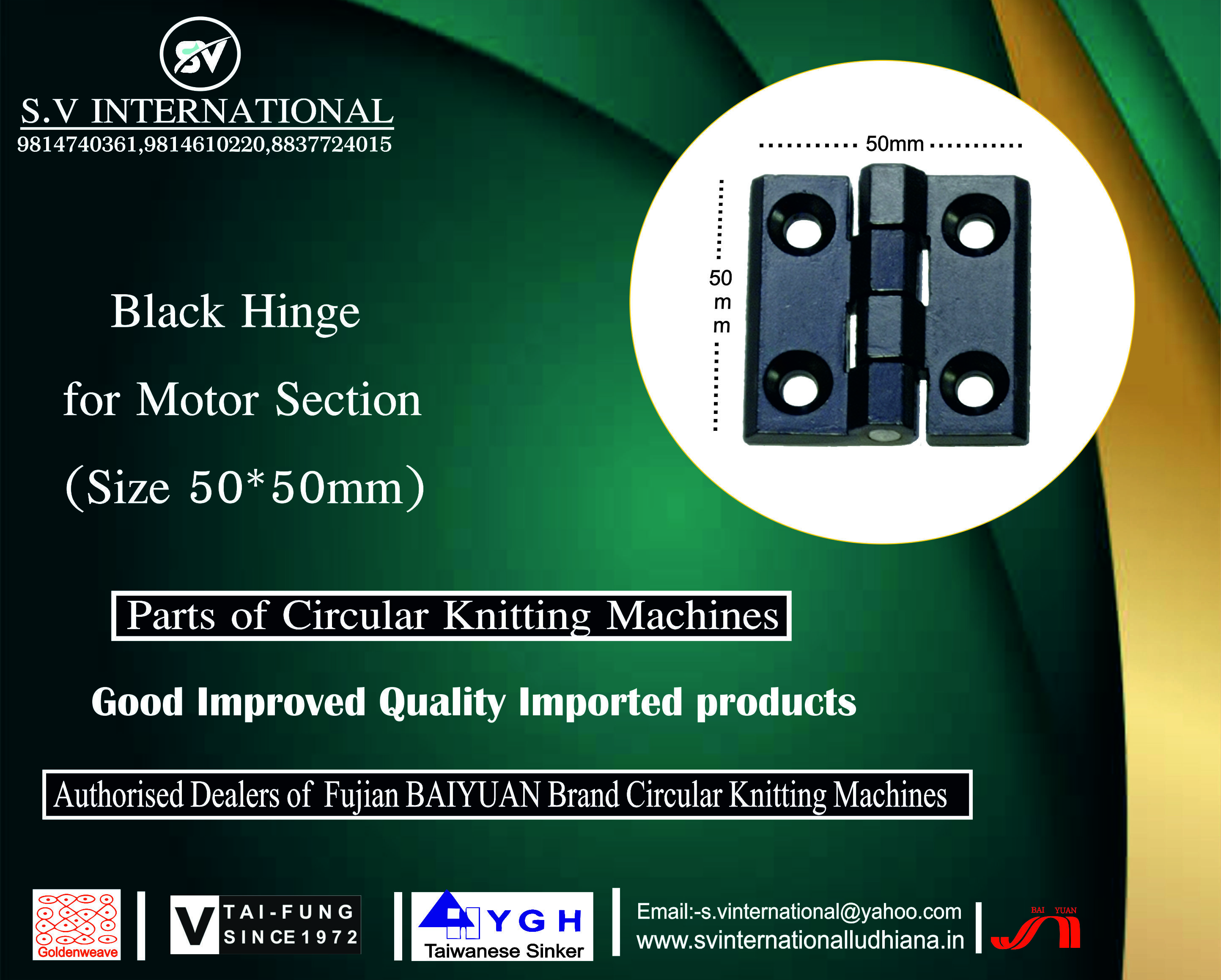 Black Hinge For Motor Section (Size 50-50 MM)