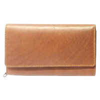 Brown Leather Ladies Purse - Medium Size, Rich Leather Material | Versatile Design For Office & Travel, Organizes Essentials, Perfect Gift Option
