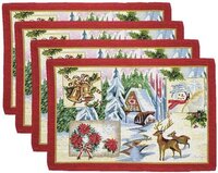 Table Placemats - Cotton Woven Jacquard Mini Rectangle 13x19 inches Multi-Color for Adult Dining