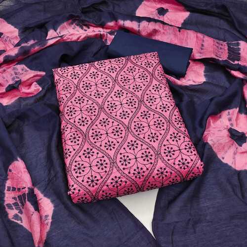 Nirali Pink Coco Silk Dress Material