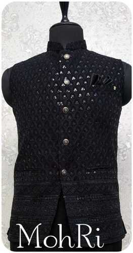 Black Sequence Waist Coats Size: Xxl