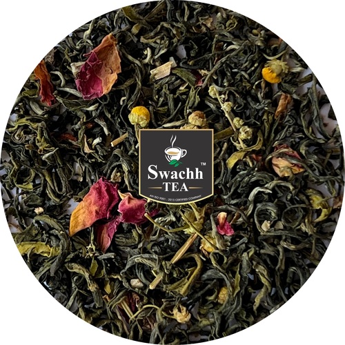 Herbal Tea - Loose Leaf Herbal Blend | Green Color Multiple Herbs Low Caffeine Ideal for Relaxation and Well-being