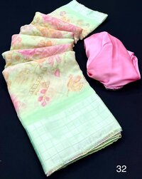 Women Jaquars Sattin Bordar And Samosa Less In Full Saree