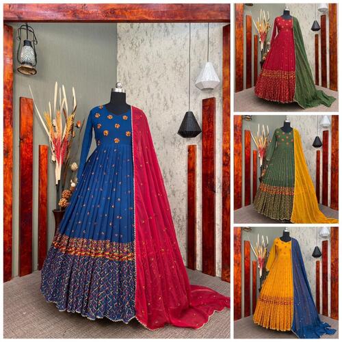 WOMEN FANCY DESIGNER MULTI THREAD EMBROIDERED WORK SUIT WITH WORK DUPATTA