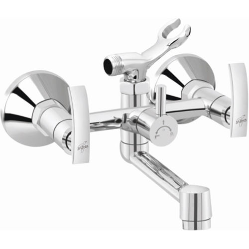 Silver 2 In 1 Wall Mixer With Crutch