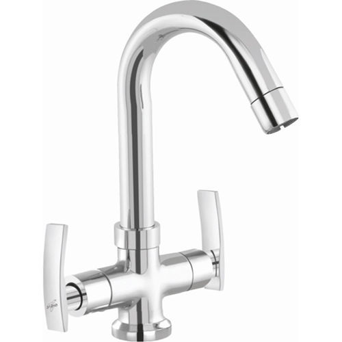 Silver Center Hole Basin Mixer Regular Spout