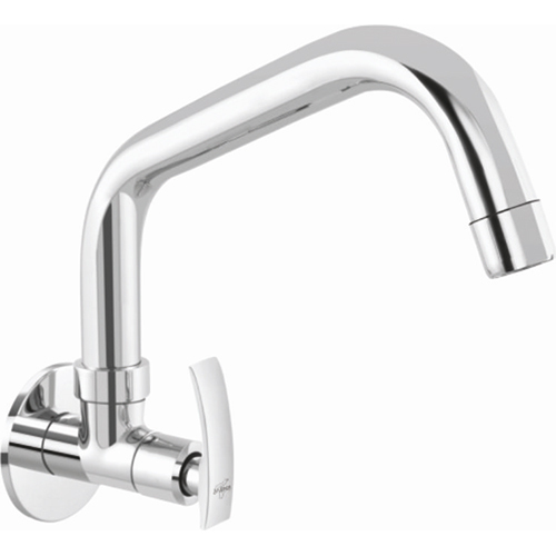 Sink Cock Double Bend Spout - Stainless Steel, Silver Finish | Durable Bath Hardware Set for Elegant Bathrooms