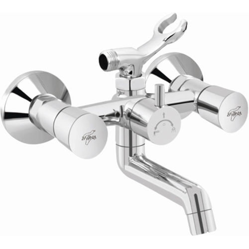 Silver 2 In 1 Wall Mixer With Crutch