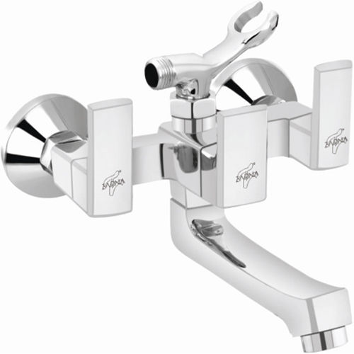 Silver 2 In 1 Wall Mixer With Crutch