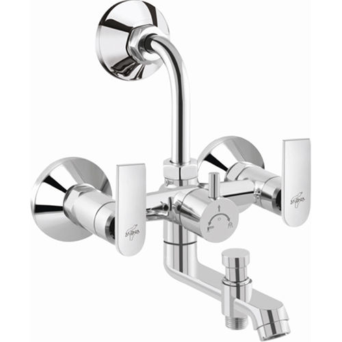 Silver 3 In 1 Wall Mixer With Bend