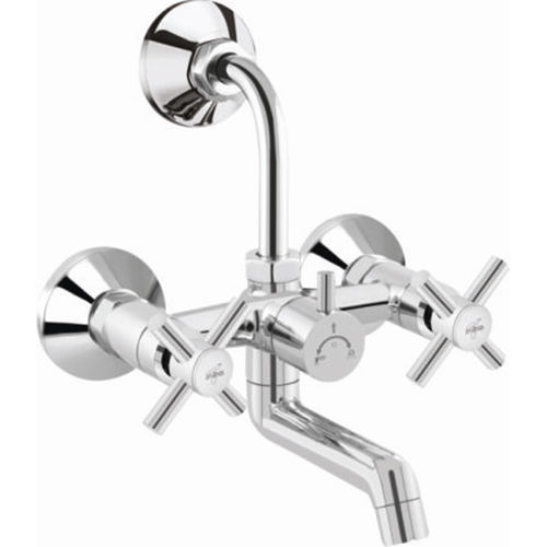 Silver 2 In 1 Wall Mixer With Bend