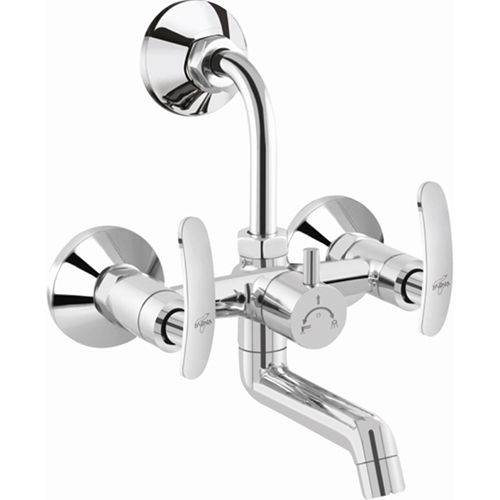 Silver 2 In 1 Wall Mixer With Bend