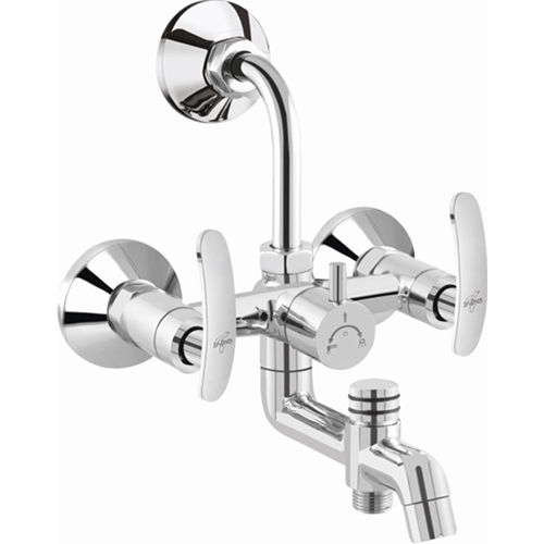 Silver 3 In 1 Wall Mixer With Bend