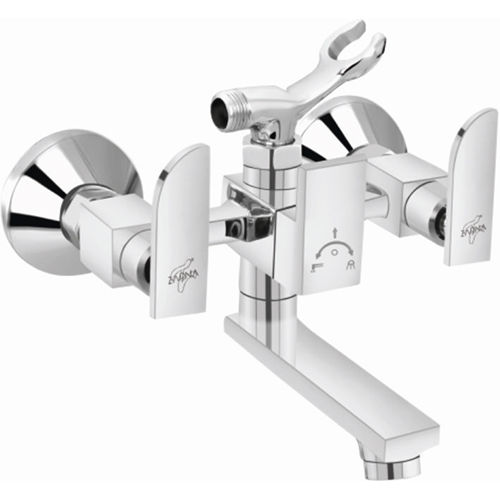 Silver 2 In 1 Wall Mixer With Crutch