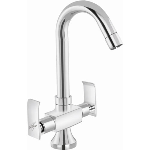 Central Hole Basin Mixer - Stainless Steel, Silver Finish | Modern Bath Hardware Set with Premium Durability