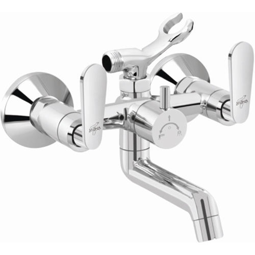 Silver 2 In 1 Wall Mixer With Crutch