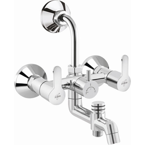 Silver 3 In 1 Wall Mixer With Bend