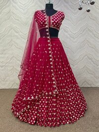 Women Designer Party Ware Embroidery Soft Butterfly Net Lahengha Choli