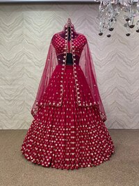 WOMEN DESIGNER PARTY WARE EMBROIDERY SOFT BUTTERFLY NET LAHENGHA CHOLI