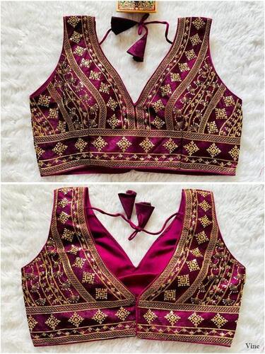 Women Sequence Heavy Phantom Silk Embroidery In Blouse