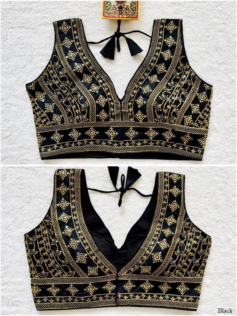 Women Sequence Heavy Phantom Silk Embroidery In Blouse