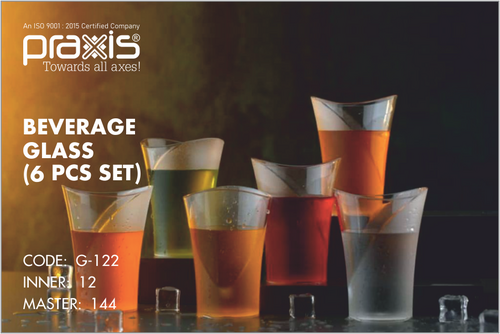UNBREAKABLE PLASTIC BEVERAGE GLASS 6 PCS SET
