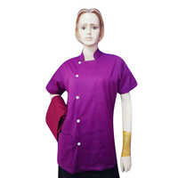 Purple Polycotton Salon Uniform - Cotton, Different Size, Summer Season | Short Sleeves, Washable, Customized Logo