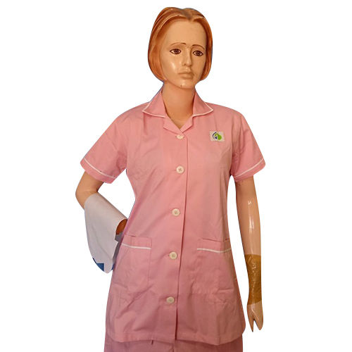 Polyester Fiber Cotton Pink Nurse Uniform Suitable for