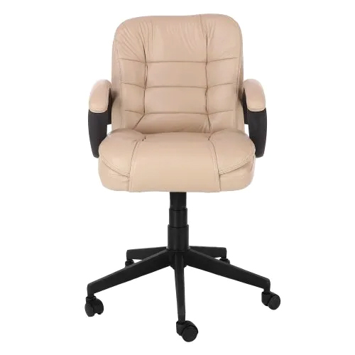 Leatherette Peach Mid Back Tilting Office Chair